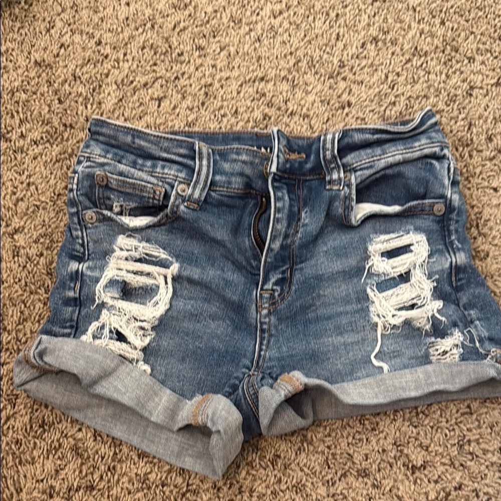 American Eagle Outfitters Ripped Blue Jean Shorts